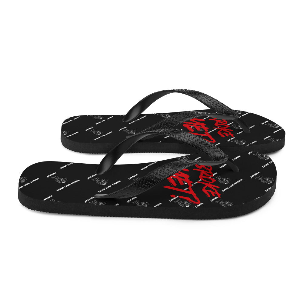 Bubba's "Broke Yet" Flip Flops